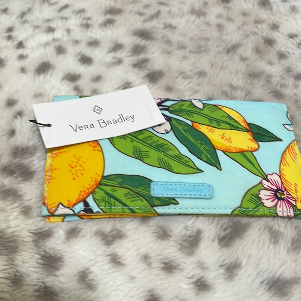 Vera Bradley checkbook cover lemon n floral print